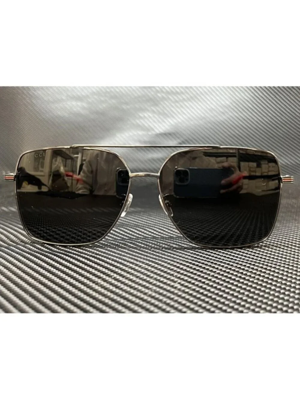 New Gucci Men  Ruthenium Sunglasses  61- 14- 150
